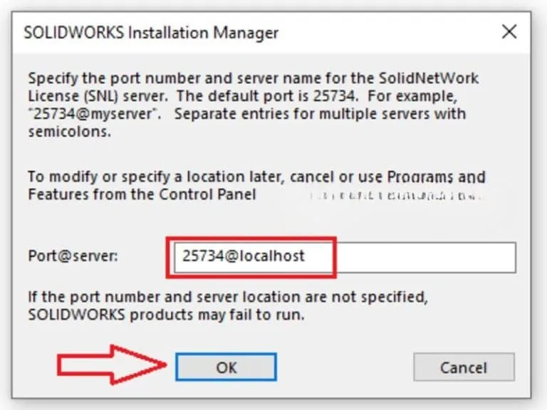 Điền 25734@localhost khi phần cửa sổ này hiện ra