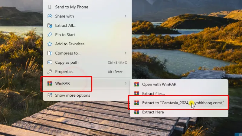 Giải nén phần mềm Camtasia 2024
